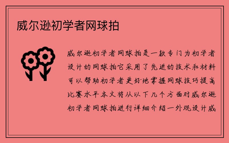 威尔逊初学者网球拍